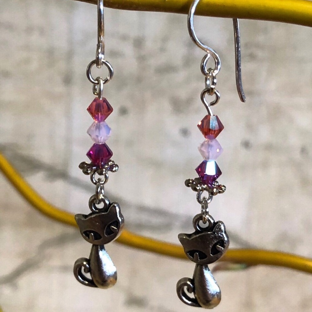 Kitty Cat Earrings Cat Jewelry, Kitten Cats